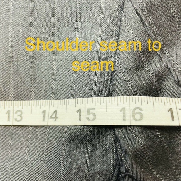 Hickey Freeman Madison Blazer Jacket Mens 42S Black Wide Pinstripe Worsted Wool - Picture 11 of 13